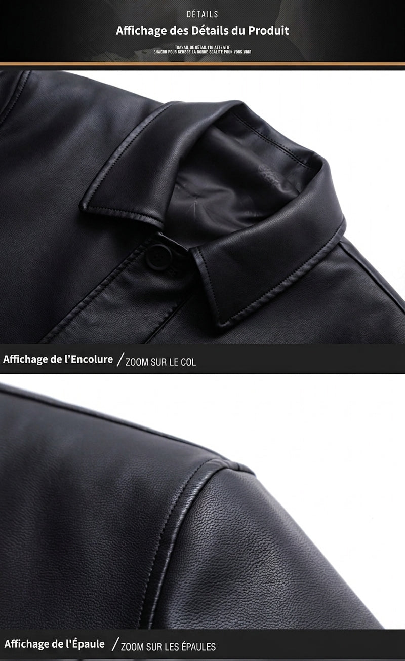 Manteau Long en Cuir PU Doublé Fourrure
