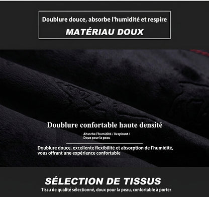 Manteau Long en Cuir PU Doublé Fourrure